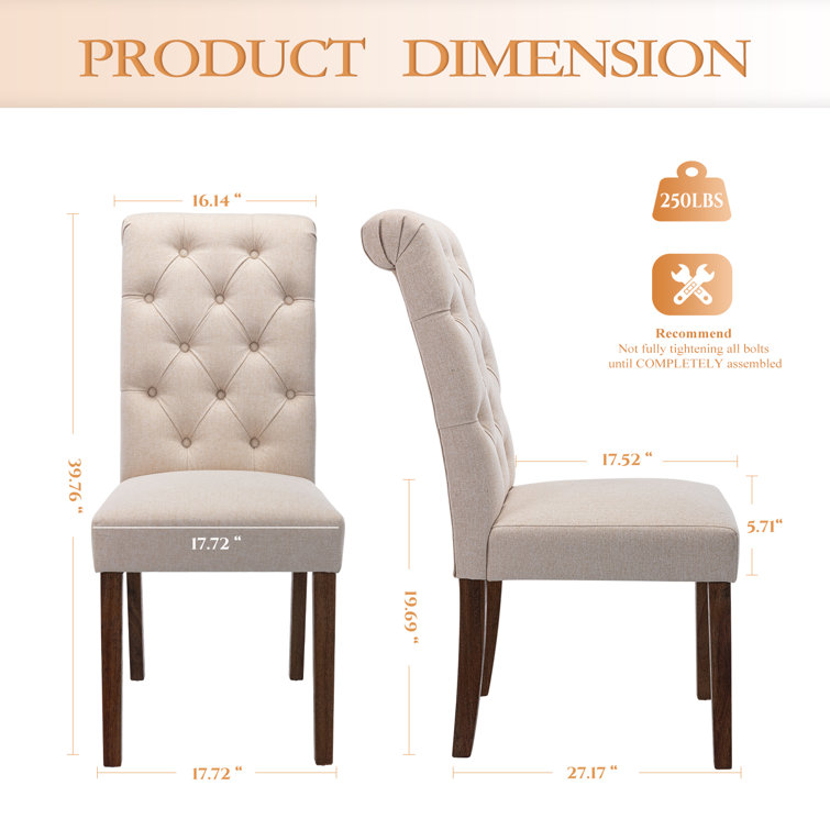 Dining chair dimensions online cm